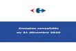 Comptes consolidés au 31 décembre 2020...Groupe Carrefour – Comptes consolidés au 31 décembre 2020 - 4 - Etat du résultat global consolidé Les rubriques présentées sont nettes