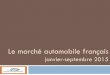 Le marché automobile français - CCFA · 6 Marché français (VL) par groupe septembre 2015 Groupes véhicules légers (VP+VUL) septembre 2015 Variation en % PSA Peugeot Citroën