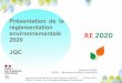 Présentation de la réglementation environnementale RE2020 