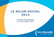 LE BILAN SOCIAL 2014 - Direction des Ressources Humaines