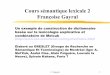 Cours sémantique lexicale 2 Françoise Gayral