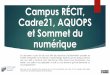 Campus RÉCIT, Cadre21, AQUOPS et Sommet du numérique