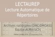 LECTAUREP Lecture Automatique de Répertoires