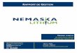 RAPPORT DE GESTION - Nemaska Lithium