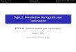 Sujet 1: Introduction des logiciels pour l'optimisation