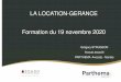 LA LOCATION-GERANCE Formation du 19 novembre 2020
