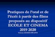 proposés au dispositif ECOLE ET CINEMA 2019 2020