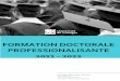 FORMATION DOCTORALE PROFESSIONALISANTE 2021 - 2022
