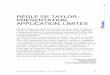 RÈGLE DE TAYLOR : PRESENTATION, APPLICATION, LIMITES