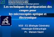 Les techniques de microscopies optique et électronique