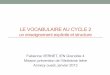 LE VOCABULAIRE AU CYCLE 2 - ac-grenoble.fr