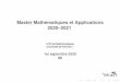 Master Mathématiques et Applications 2020 2021