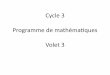 Cycle 3 Programme de mathématiques Volet 3