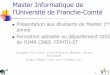 Master Informatique de l’Université de Franche-Comté