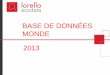 BASE DE DONNÉES MONDE 2013 - Lorello Ecodata